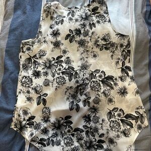 Van Heusen Black and White Floral Blouse